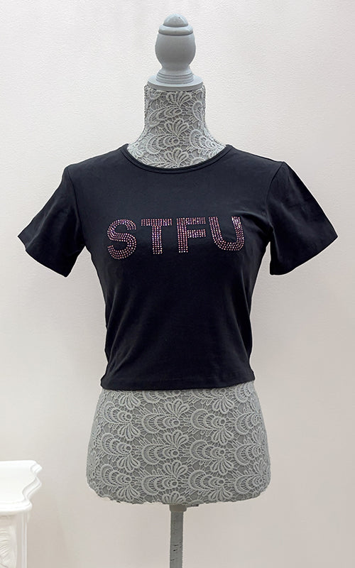 STFUクロップドTシャツ グレー