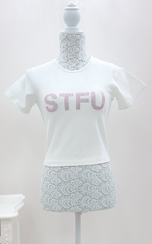 STFUクロップドTシャツ ホワイト